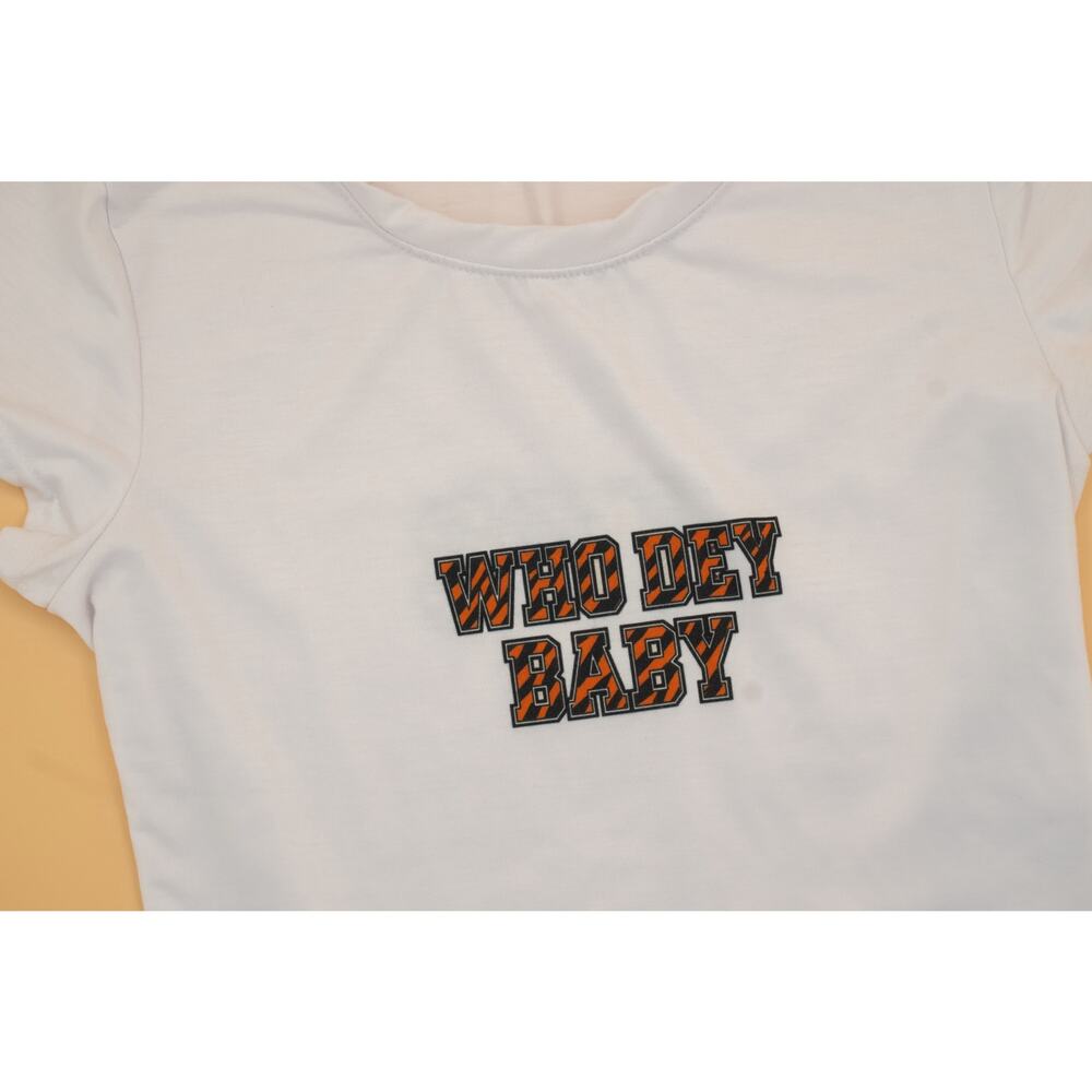 Who Dey Baby Women’s Cropped T-Shirt Cincinnati Football Game Day- Made to Order - Picture 3 of 3